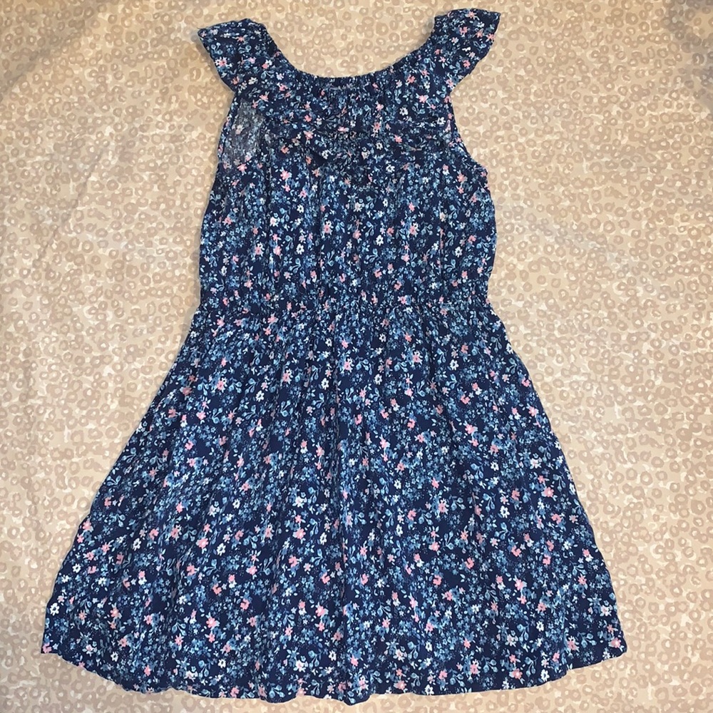 4T Toddler Girls Beautiful Blue Floral Spring Summer Dress